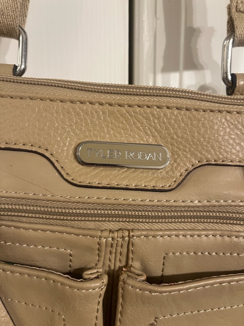 Tyler Rodan Tan-Beige Crossbody Multi-Pocket Organizer - Picture 3 of 5